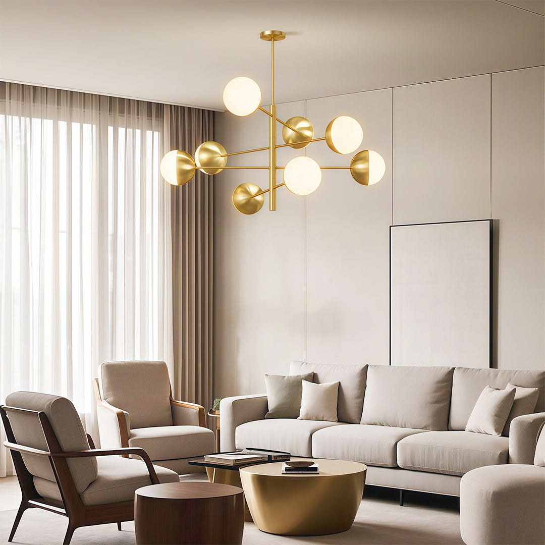Solid Copper Globe Chandelier