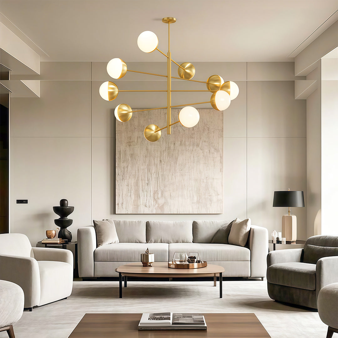 Solid Copper Globe Chandelier