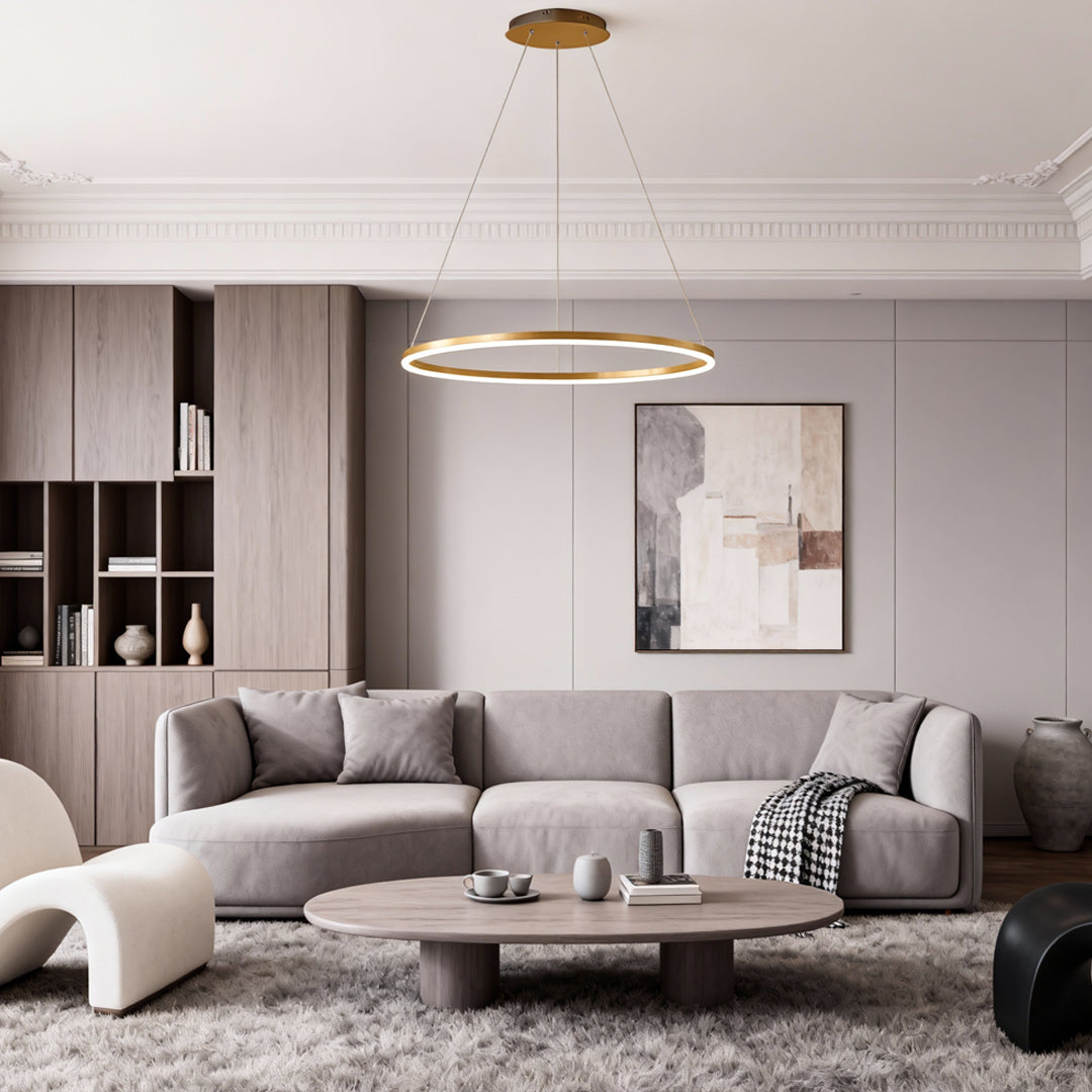 Black LED Ring Chandelier