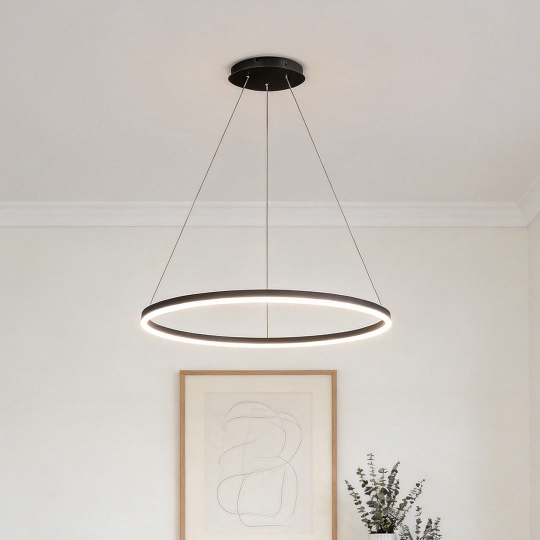 Black LED Ring Chandelier