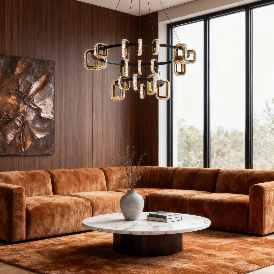 Modern Gold Acrylic Chandelier