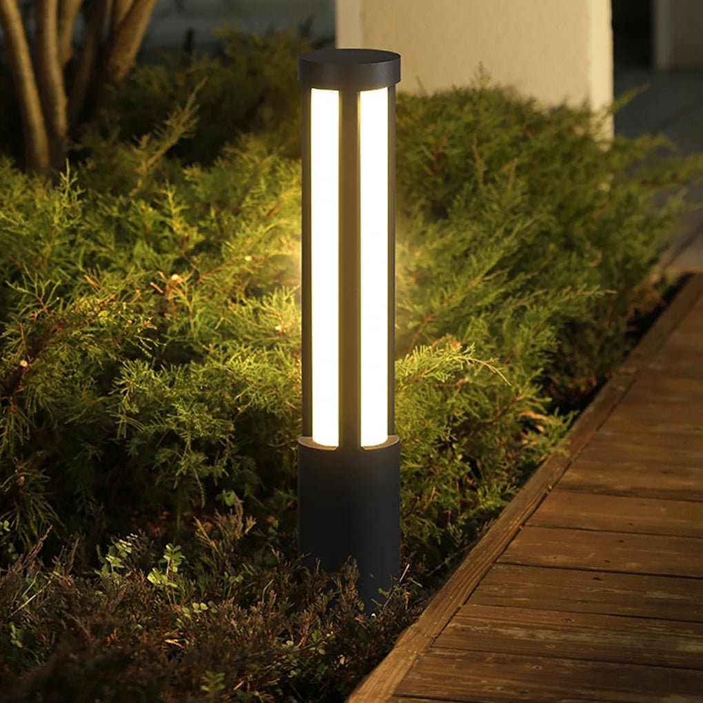 Cylindrical LED Bollard Light — Modern Outdoor Landscape Post Lamp