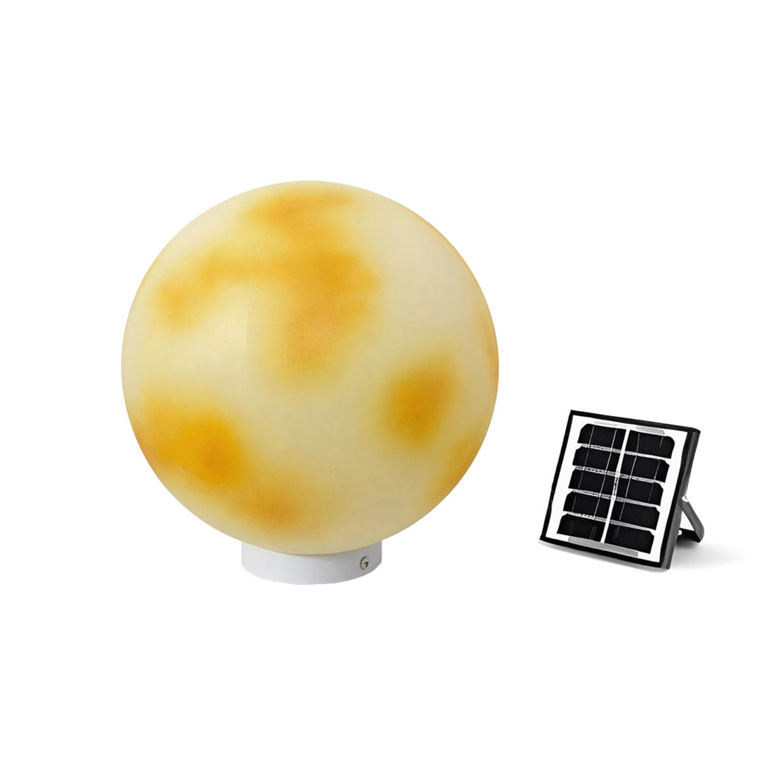 Moon Stone Pillar Light — Solar & Wired Outdoor Post Lamp