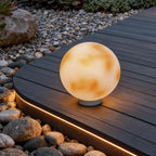 Moon Stone Pillar Light — Solar & Wired Outdoor Post Lamp