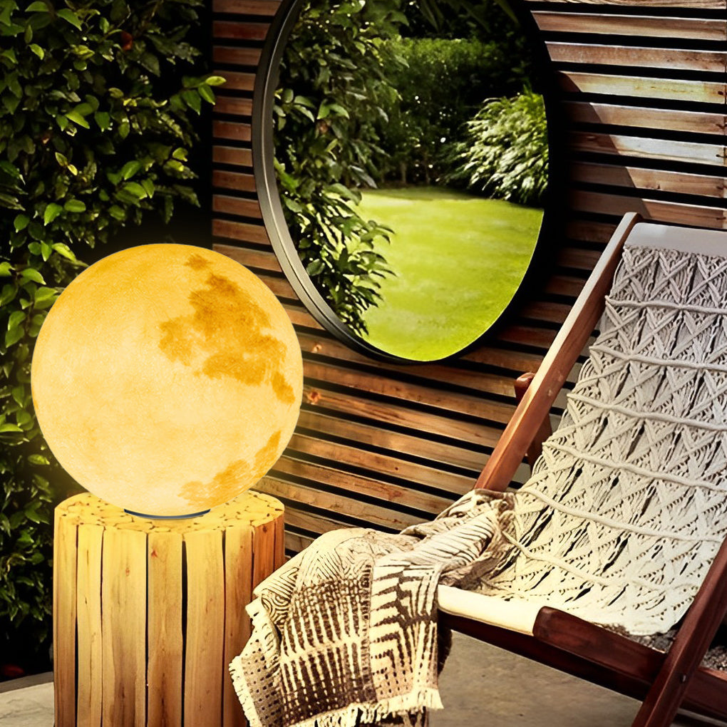 Moon Stone Pillar Light — Solar & Wired Outdoor Post Lamp