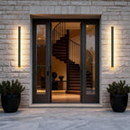 Black Linear LED Outdoor Wall Light — Modern Strip Exterior Lighting