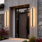 Black Linear LED Outdoor Wall Light — Modern Strip Exterior Lighting