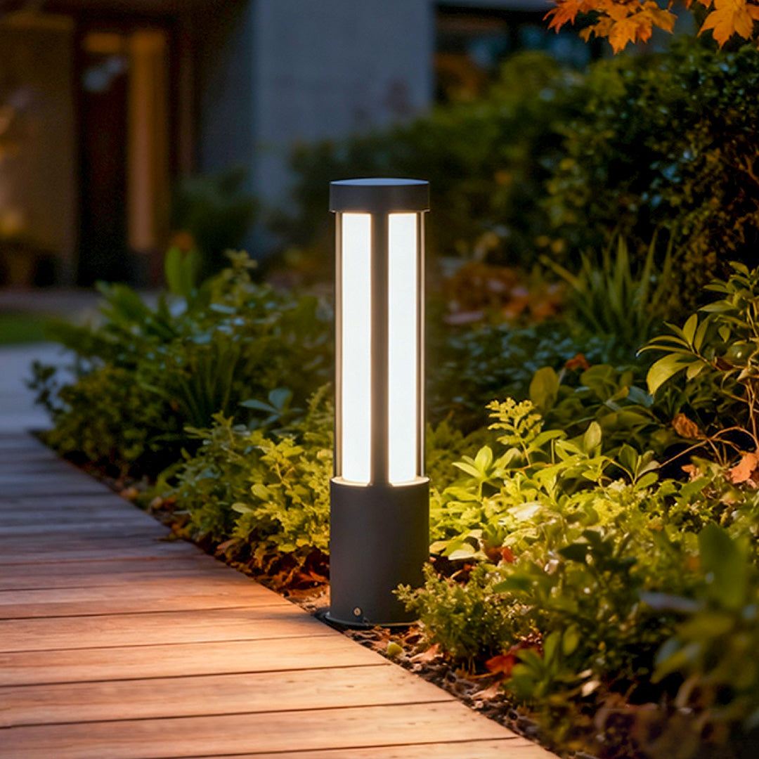 Cylindrical LED Bollard Light — Modern Outdoor Landscape Post Lamp