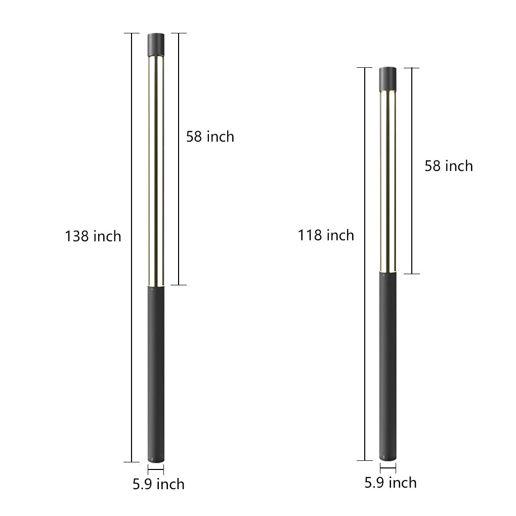 Cylindrical LED Bollard Light — Modern Outdoor Landscape Post Lamp