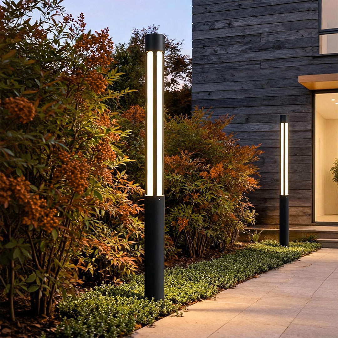 Cylindrical LED Bollard Light — Modern Outdoor Landscape Post Lamp