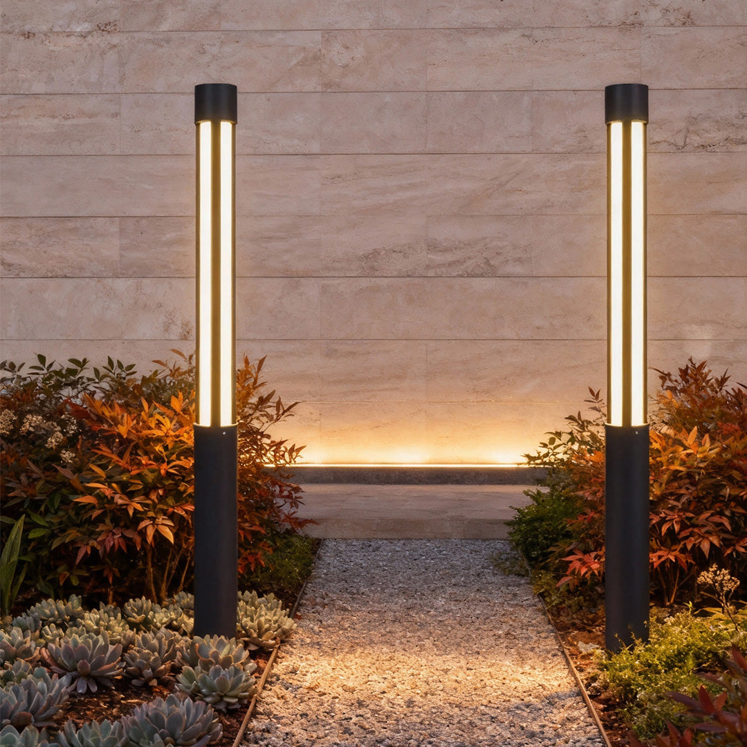 Cylindrical LED Bollard Light — Modern Outdoor Landscape Post Lamp