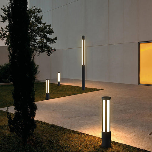 Cylindrical LED Bollard Light — Modern Outdoor Landscape Post Lamp