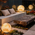 Moon Stone Pillar Light — Solar & Wired Outdoor Post Lamp