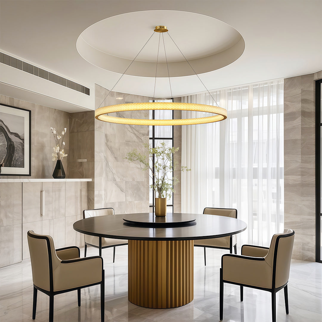Circular Modern Copper Chandelier