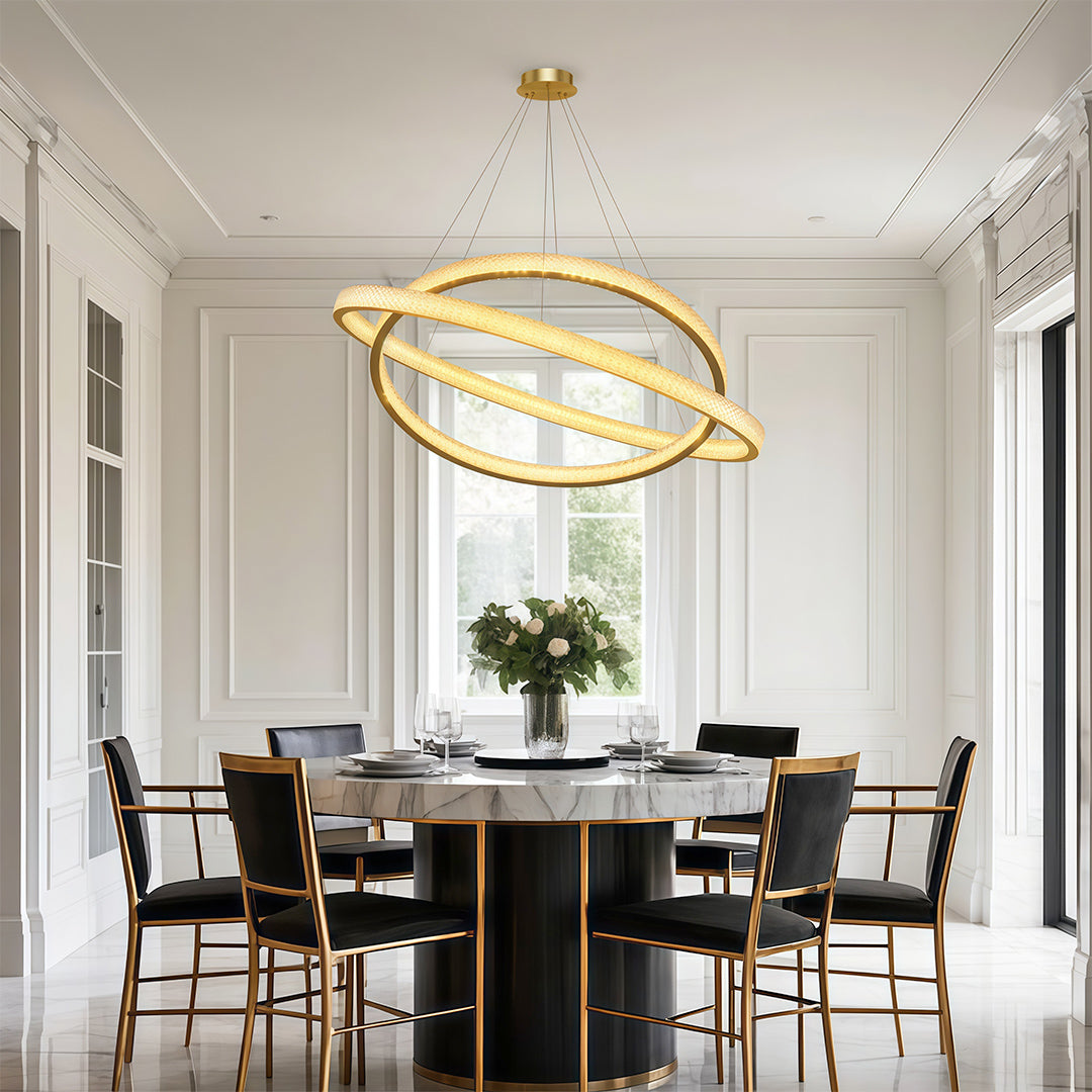 Circular Modern Copper Chandelier