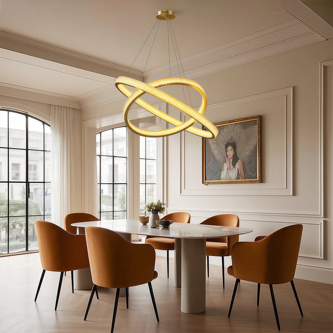 Circular Modern Copper Chandelier