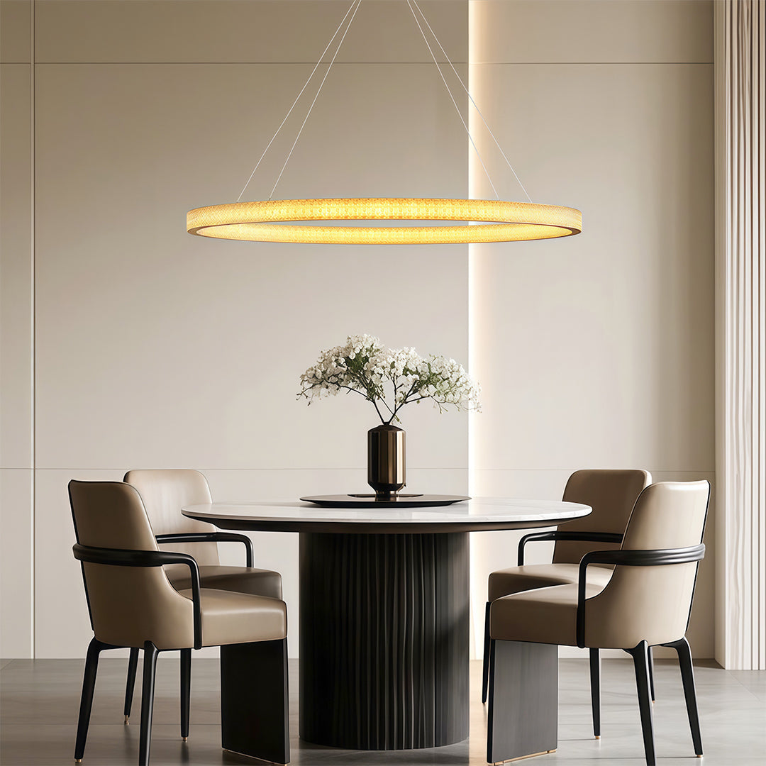 Circular Modern Copper Chandelier