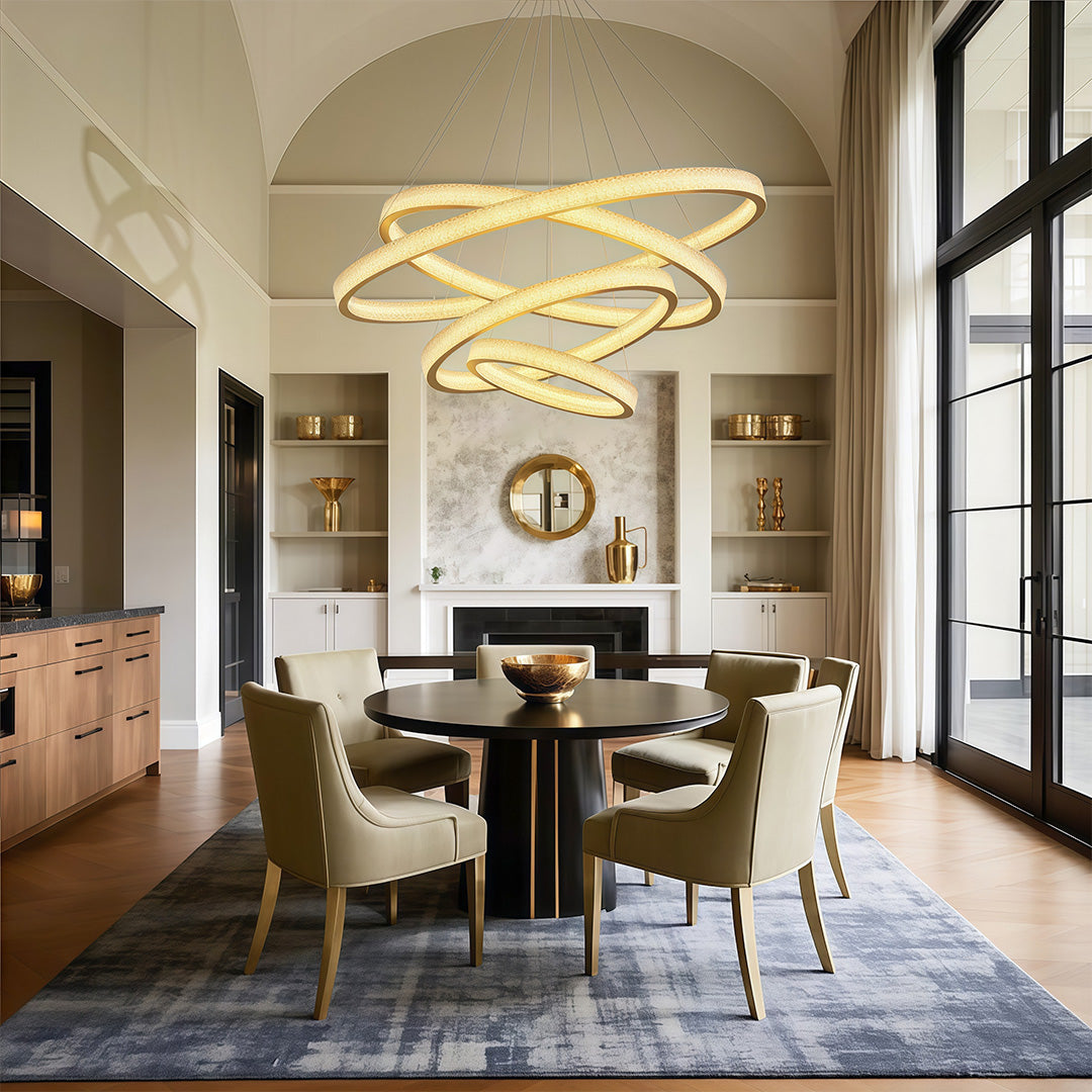 Circular Modern Copper Chandelier