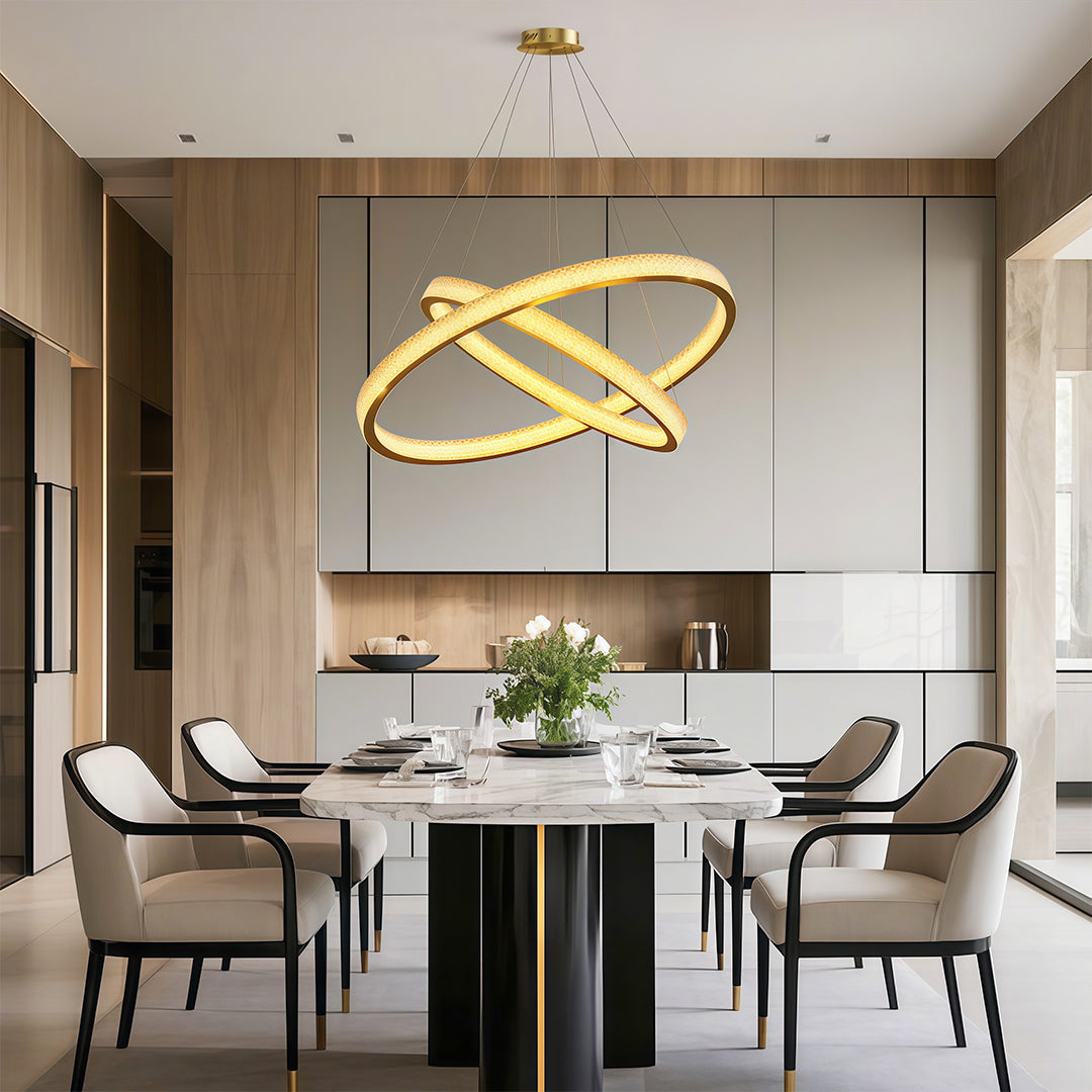 Circular Modern Copper Chandelier