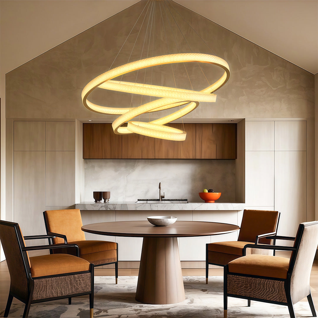 Circular Modern Copper Chandelier